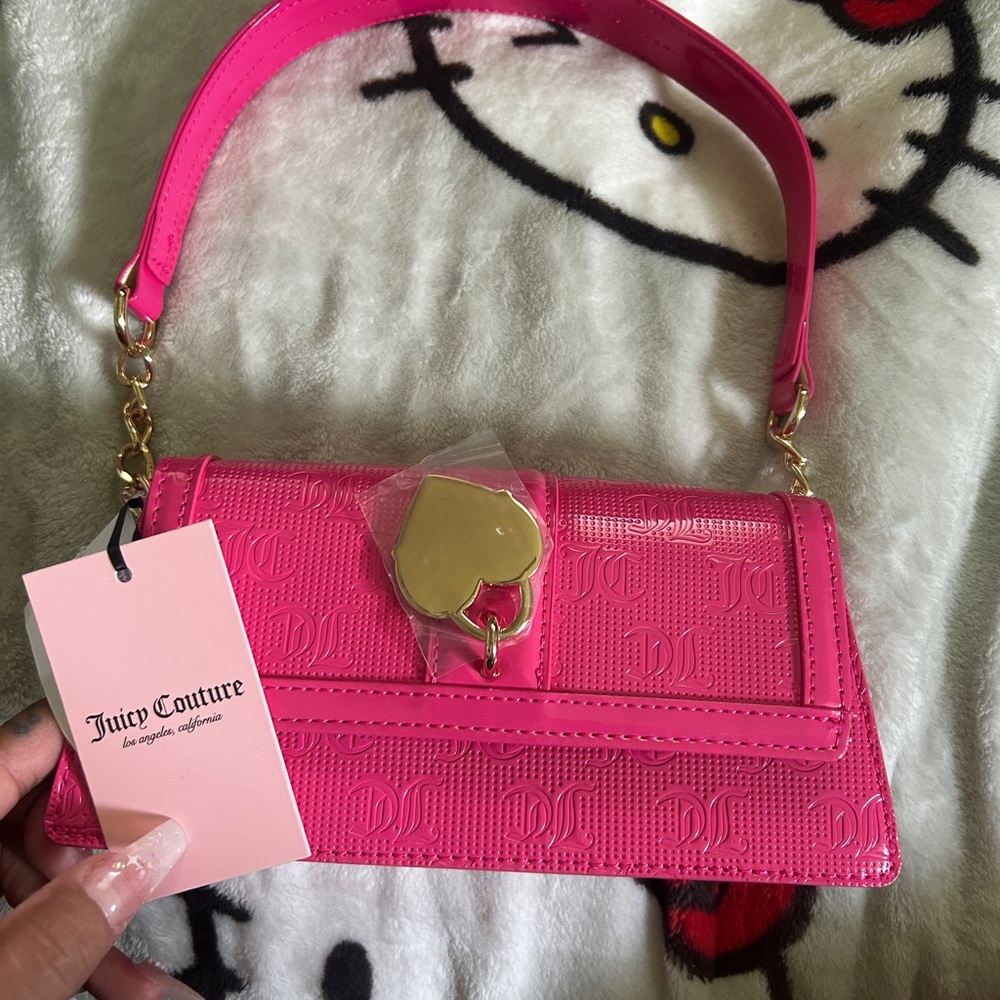 Juicy Couture Pink Clutch with Gold Hardware